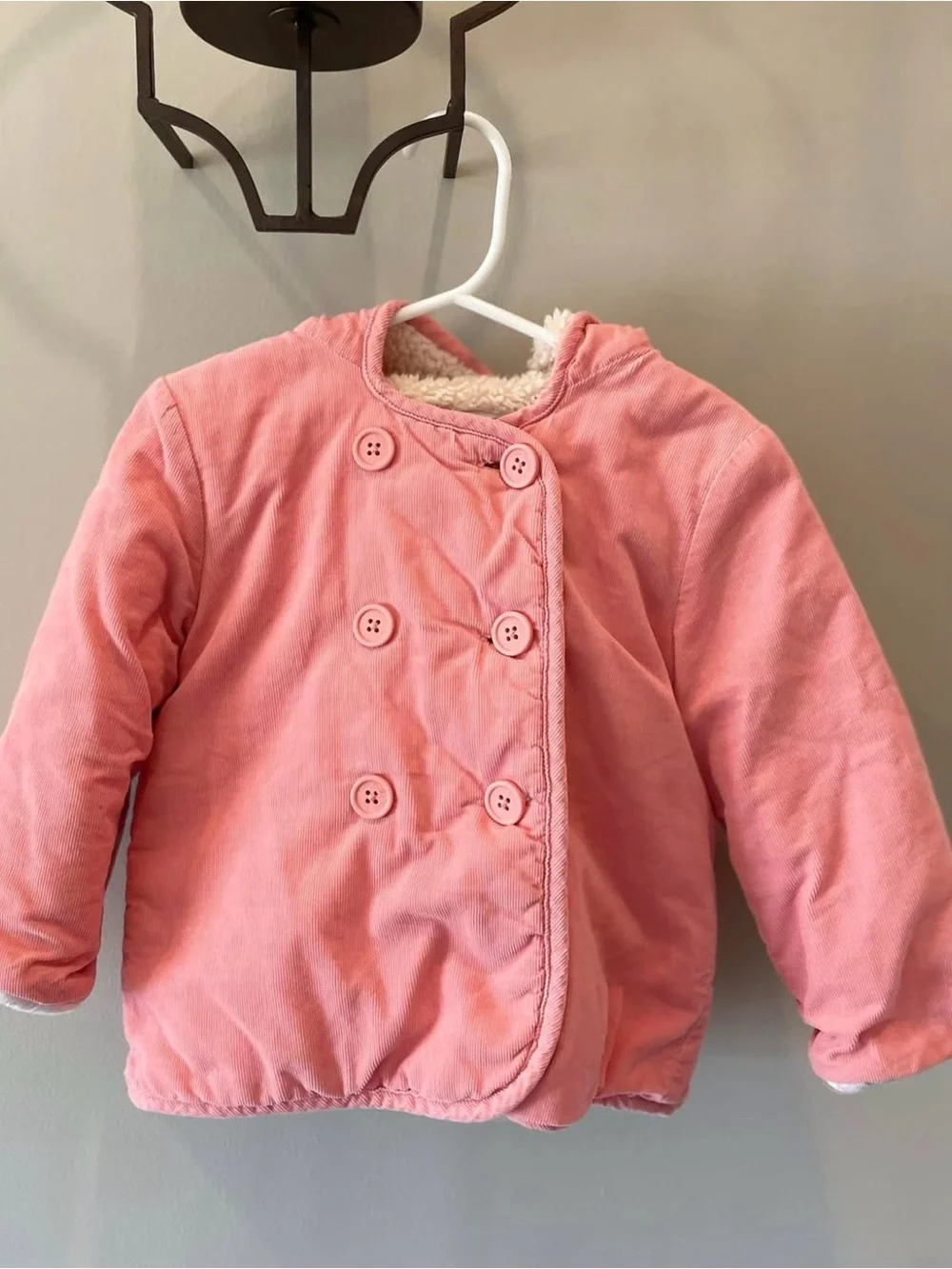 Mini Boden' Pink Padded Jacket with Sherpa Lining